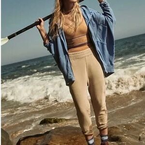 FREE PEOPLE FP Movement All Your Love Zip Hoodie Jacket Vint Blue L MSRP $128